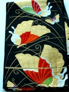 Black and gold butterfly fukuro obi